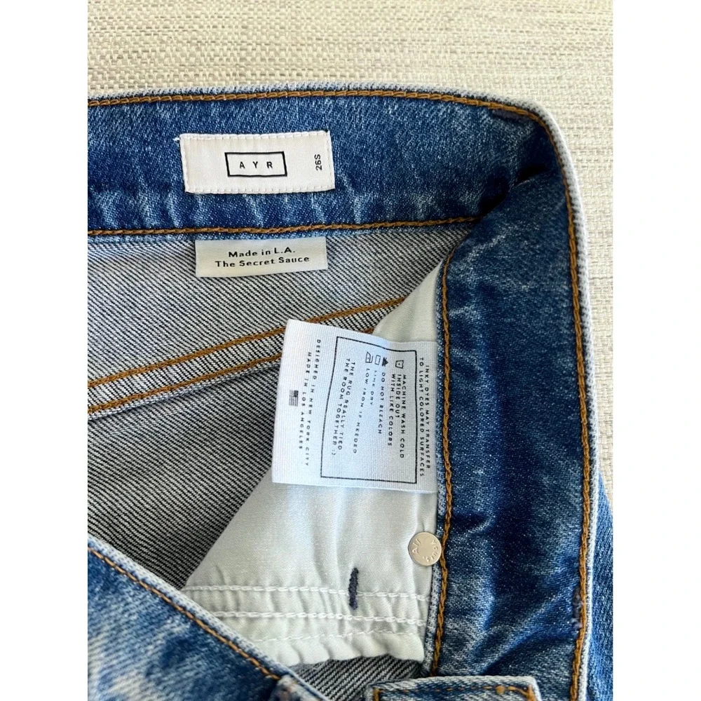 AYR Wide Leg Flare Jeans in Light Blue Wash